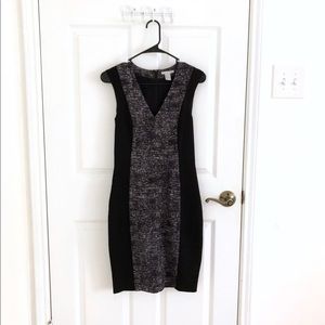 H&M Black sheath dress with printed center